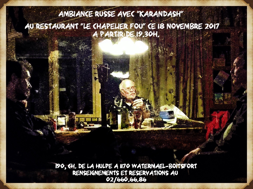 Affiche. Watermael-Boitsfort. Ambiance russe avec  « Karandash ». 2017-11-18